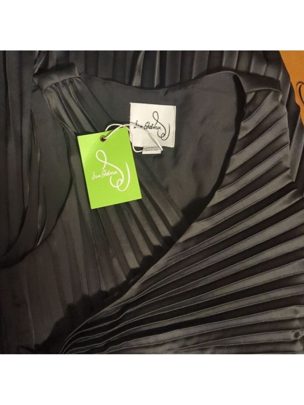 Sam Edelman Pleated Asymmetric Hem Satin Dress - Picture 10 of 12